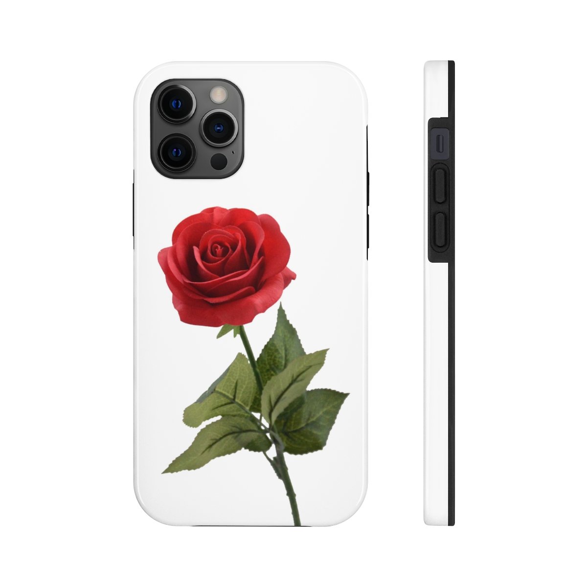 White single rose Phone Cover Design